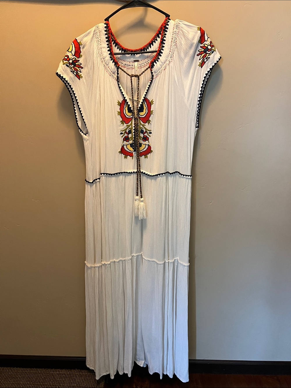 Free People White Embroidered Dress